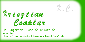 krisztian csaplar business card