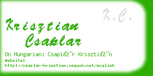 krisztian csaplar business card